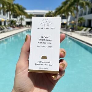 Drunk Elephant B-Goldi Bright Drops with White and Gold Accents new in box
